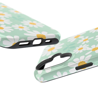 Charming Daisy Floral Tough MagSafe iPhone Case – Spring Pastel Design, Shockproof & Slim