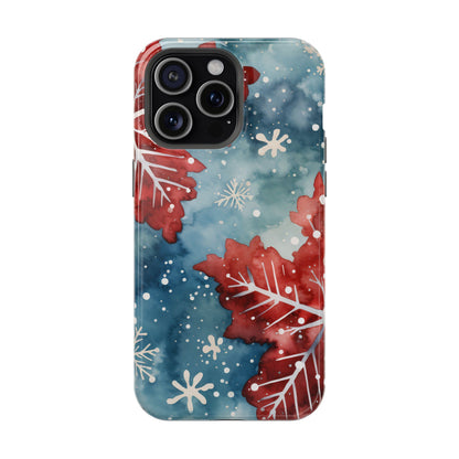 Crimson Snowflake Charm – MagSafe iPhone Case