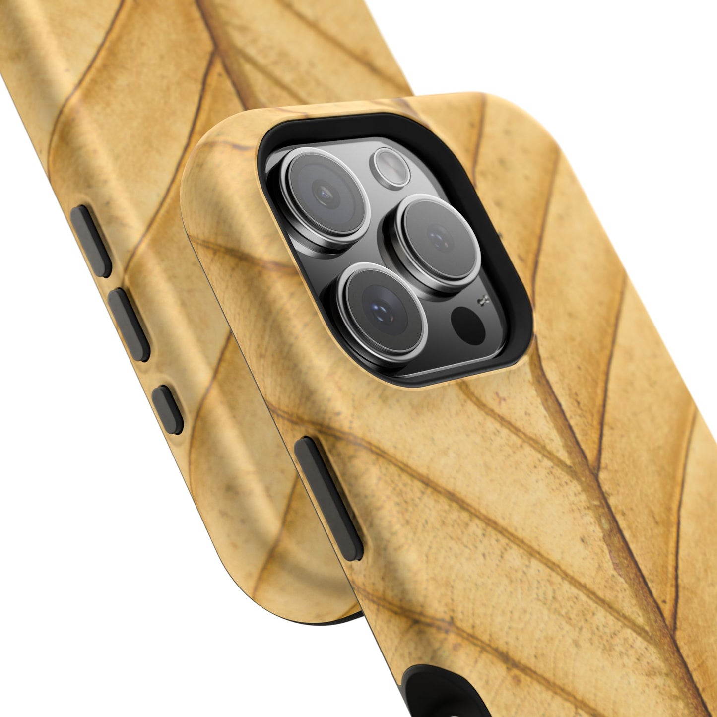 Golden Leaf Texture MagSafe Case – Minimal Nature Design