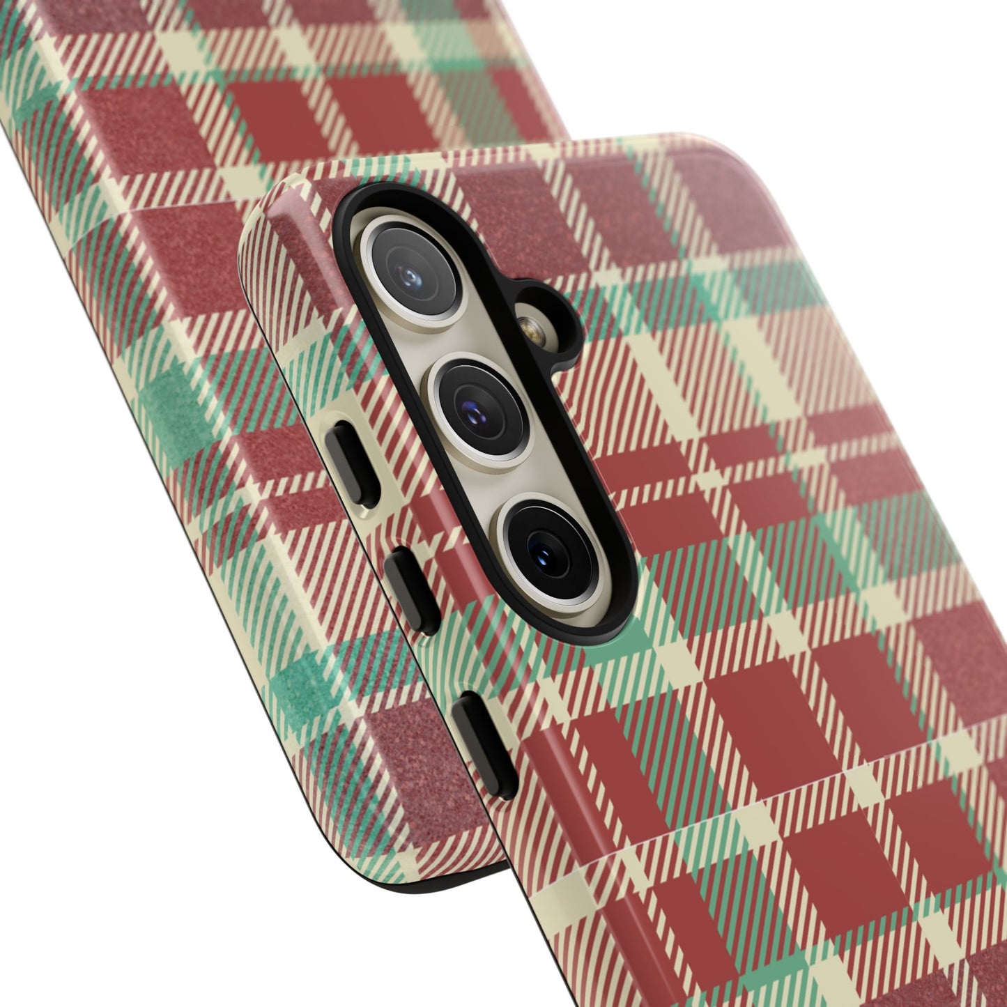 Vintage Plaid in Red & Cream – Samsung Galaxy Case with Timeless Style