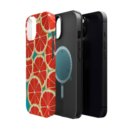 Ruby Grapefruit Pop Tough MagSafe iPhone Case – Vibrant Citrus Design, Shock-Resistant Protection