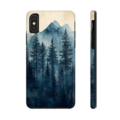 Misty Forest iPhone Case - Nature-Inspired Mountain Scene Protective Cover