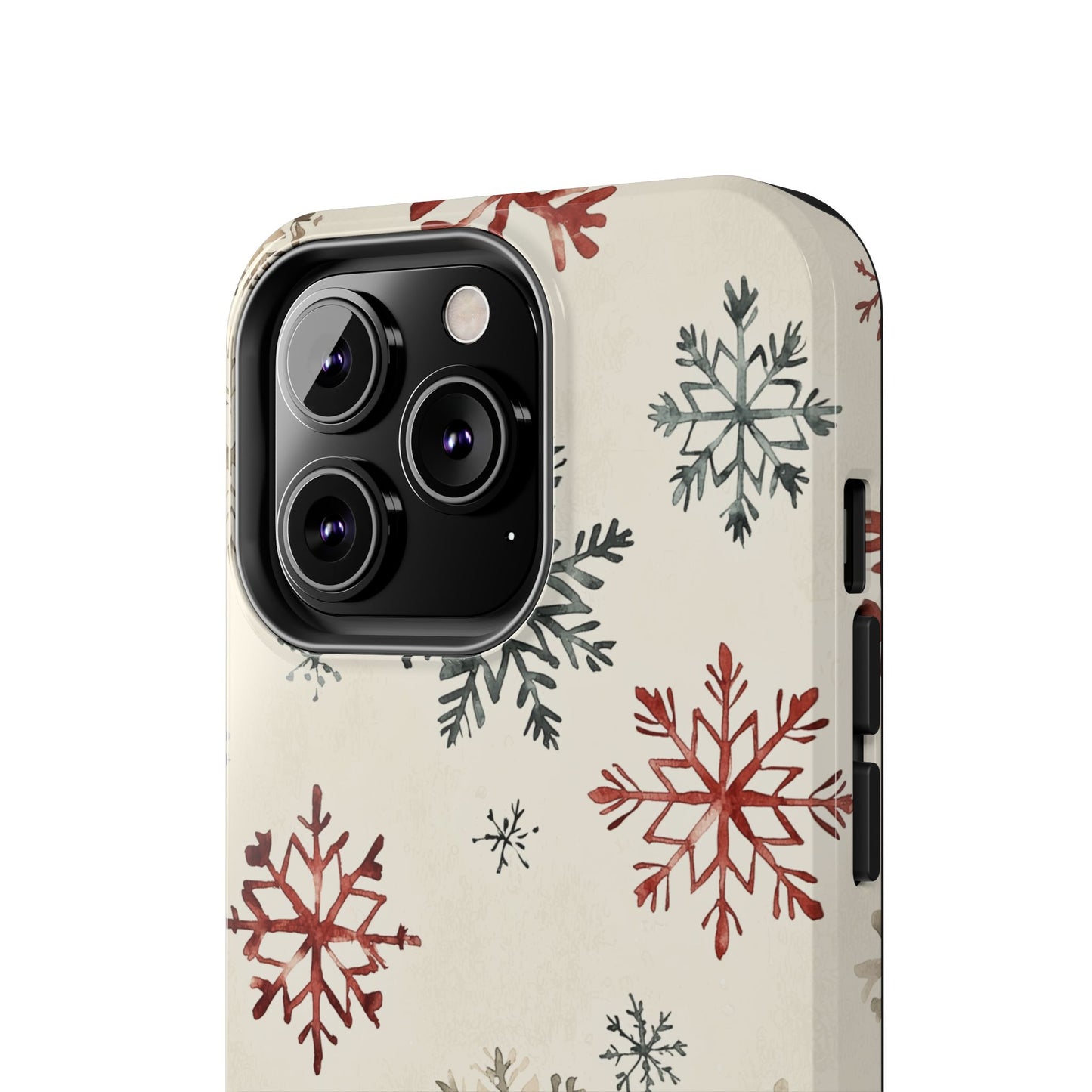 Vintage Red and Gray Snowflake Pattern – iPhone Series Case