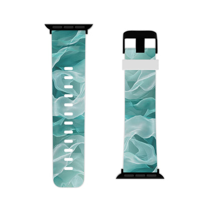 Elegant Flowing Teal Fabric Apple Watch Band