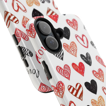 iPhone Case: Hand-Drawn Hearts & Love