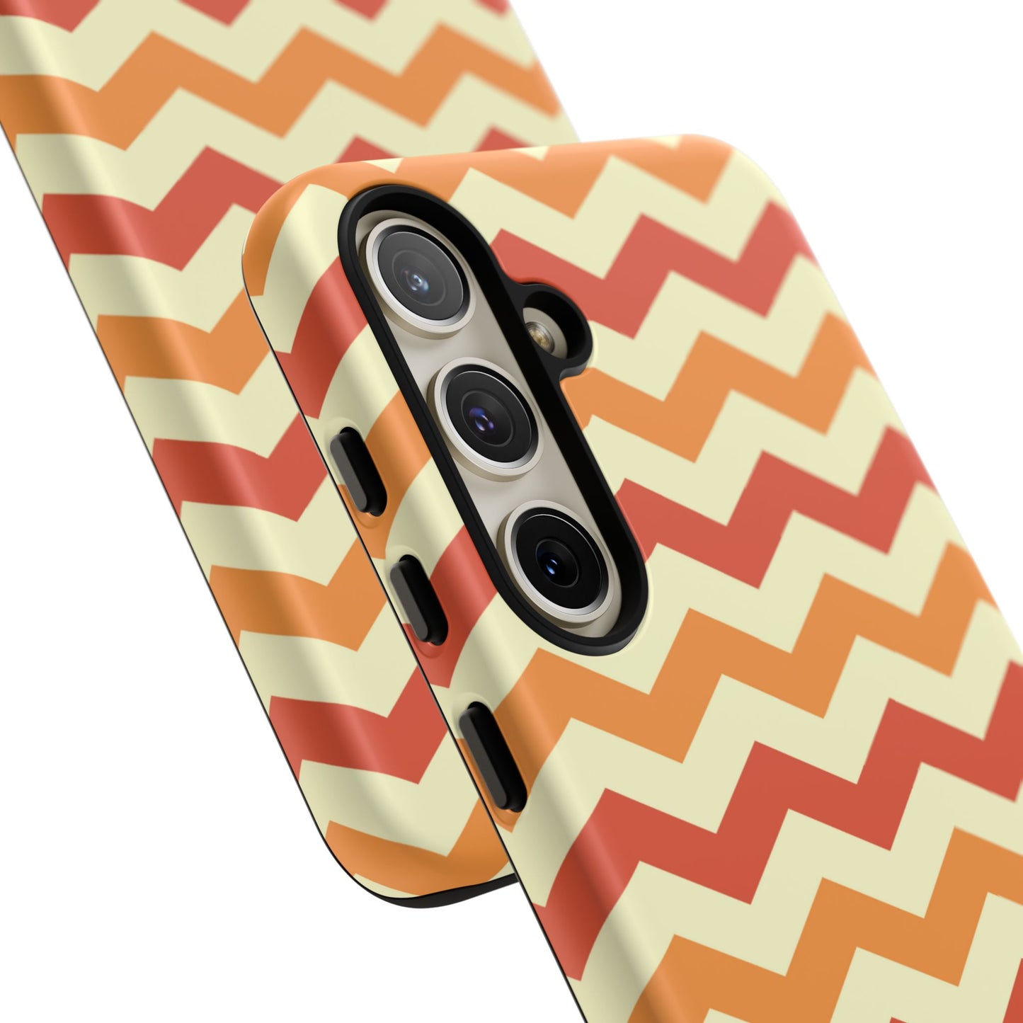 Warm Sunset Chevron – Orange, Red & Cream Geometric Samsung Galaxy Case