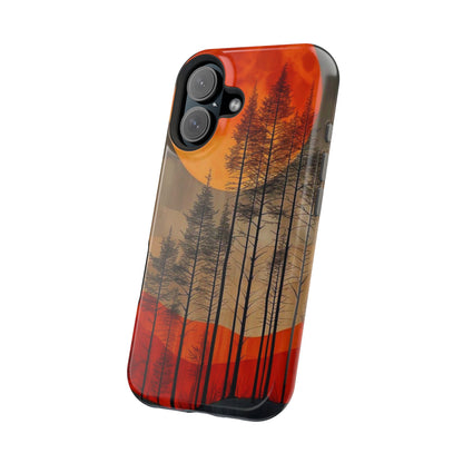 Moody Forest Moonrise MagSafe iPhone Case – Dark Landscape Design, Dual-Layer Protection