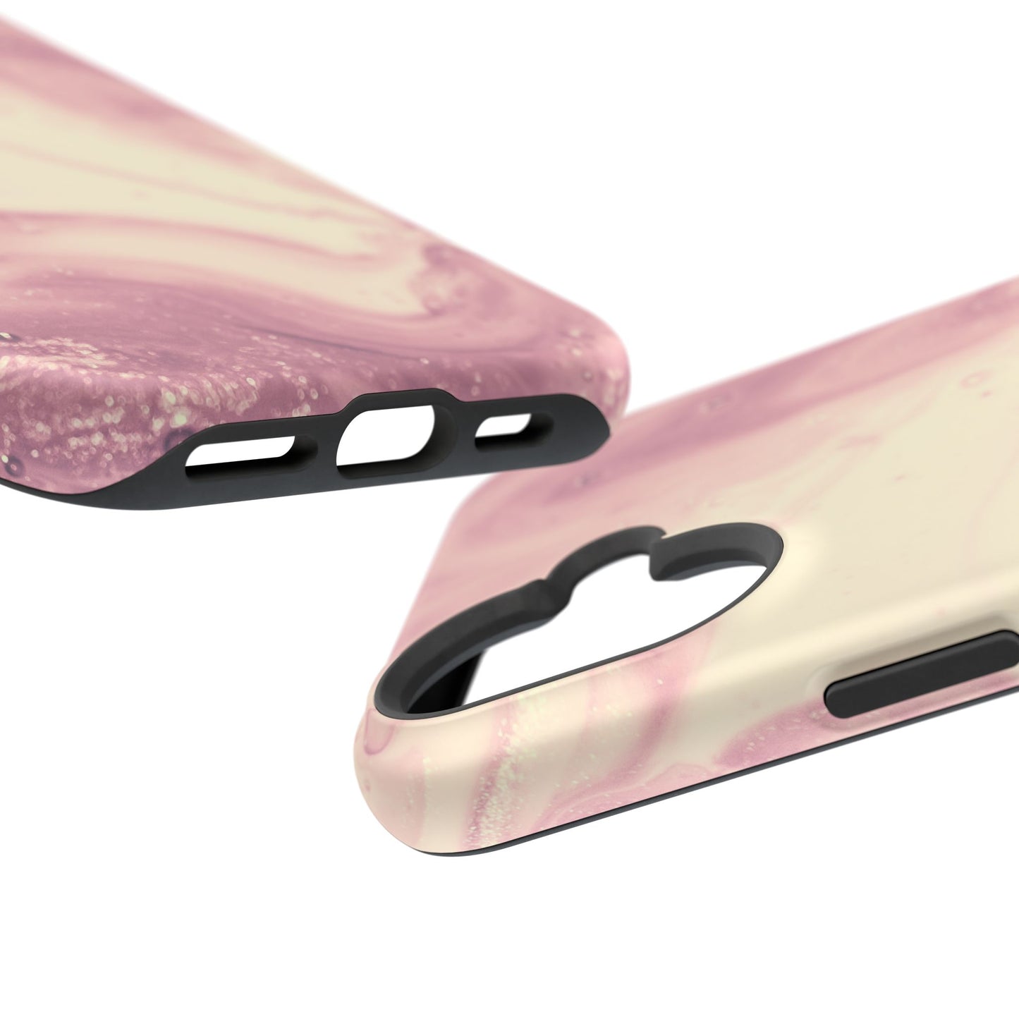 Blush Marble Glow – MagSafe Case with Pink & Rose Gold Marble Design