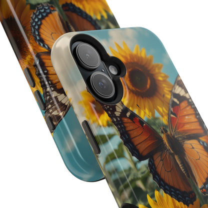 Vibrant Butterfly & Sunflower – MagSafe iPhone Case