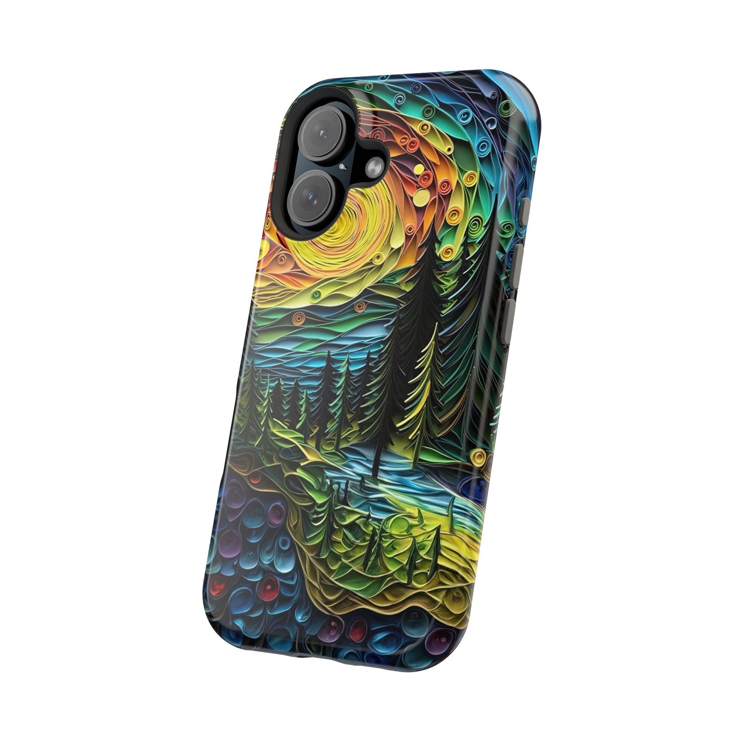 Radiant Forest Sunset MagSafe iPhone Case – Artistic Landscape Design