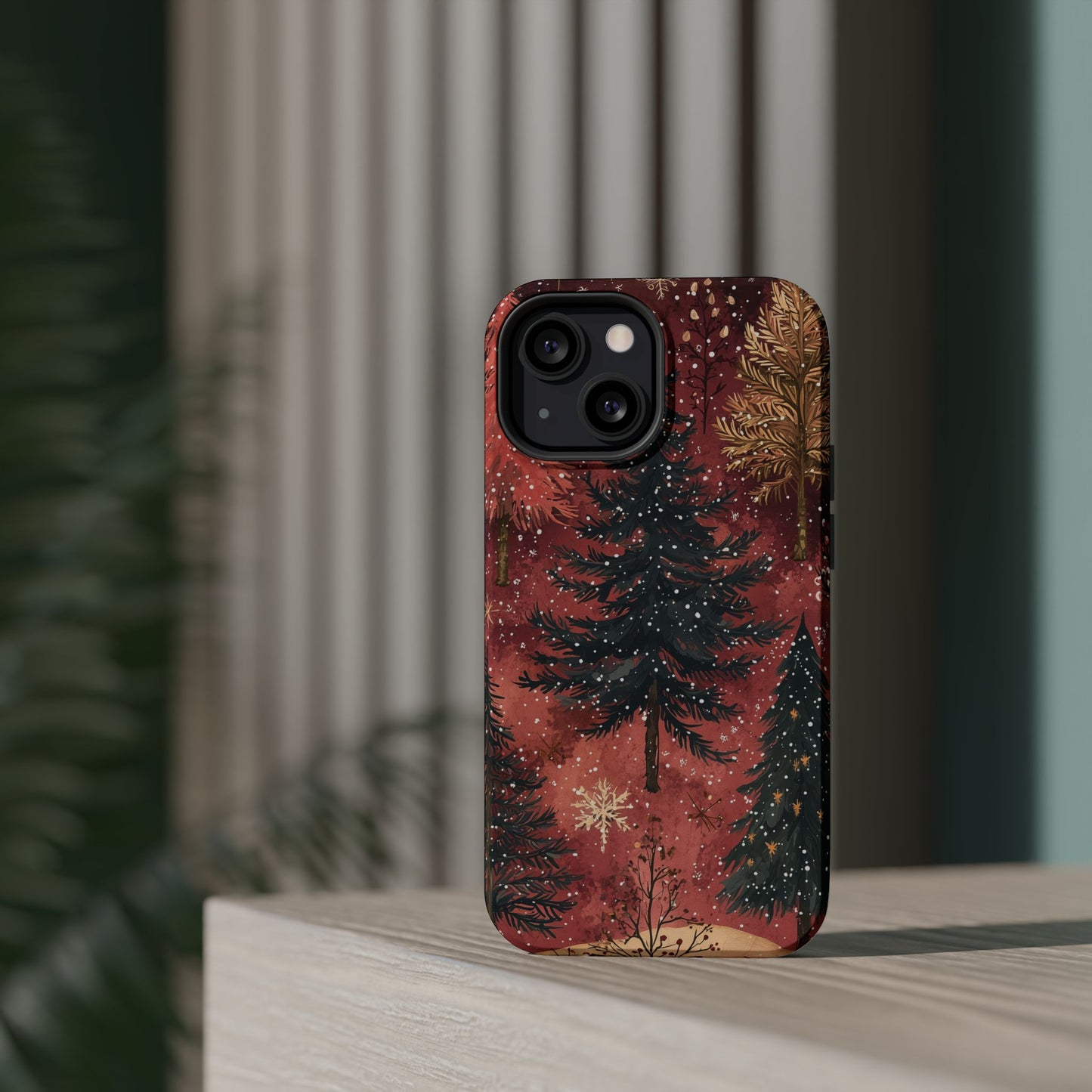 Rustic Red Winter Forest - MagSafe iPhone Series Case