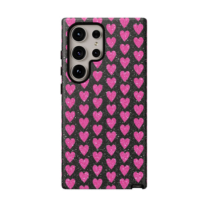 Glitter Pink Hearts Samsung Galaxy Case