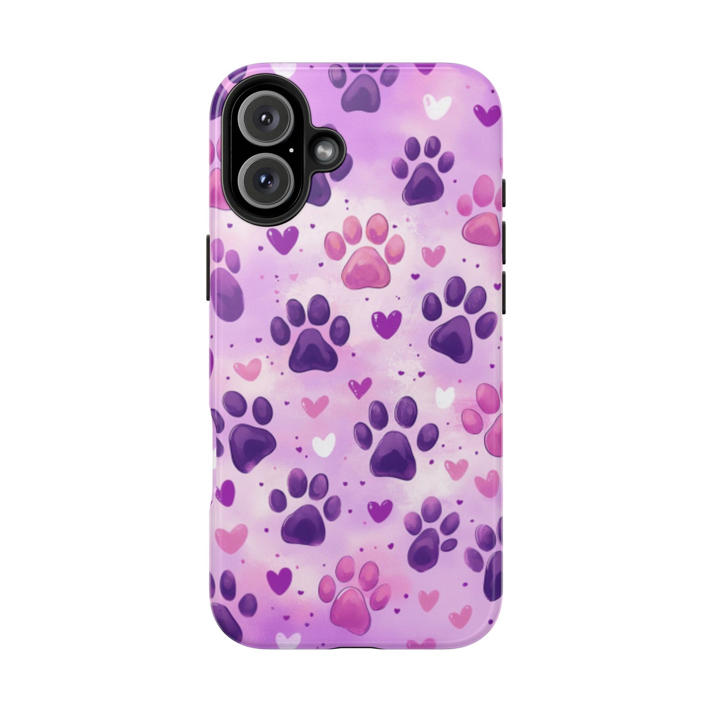 Purple Paw Print iPhone Case - Cute Pet-Themed Protective Cover