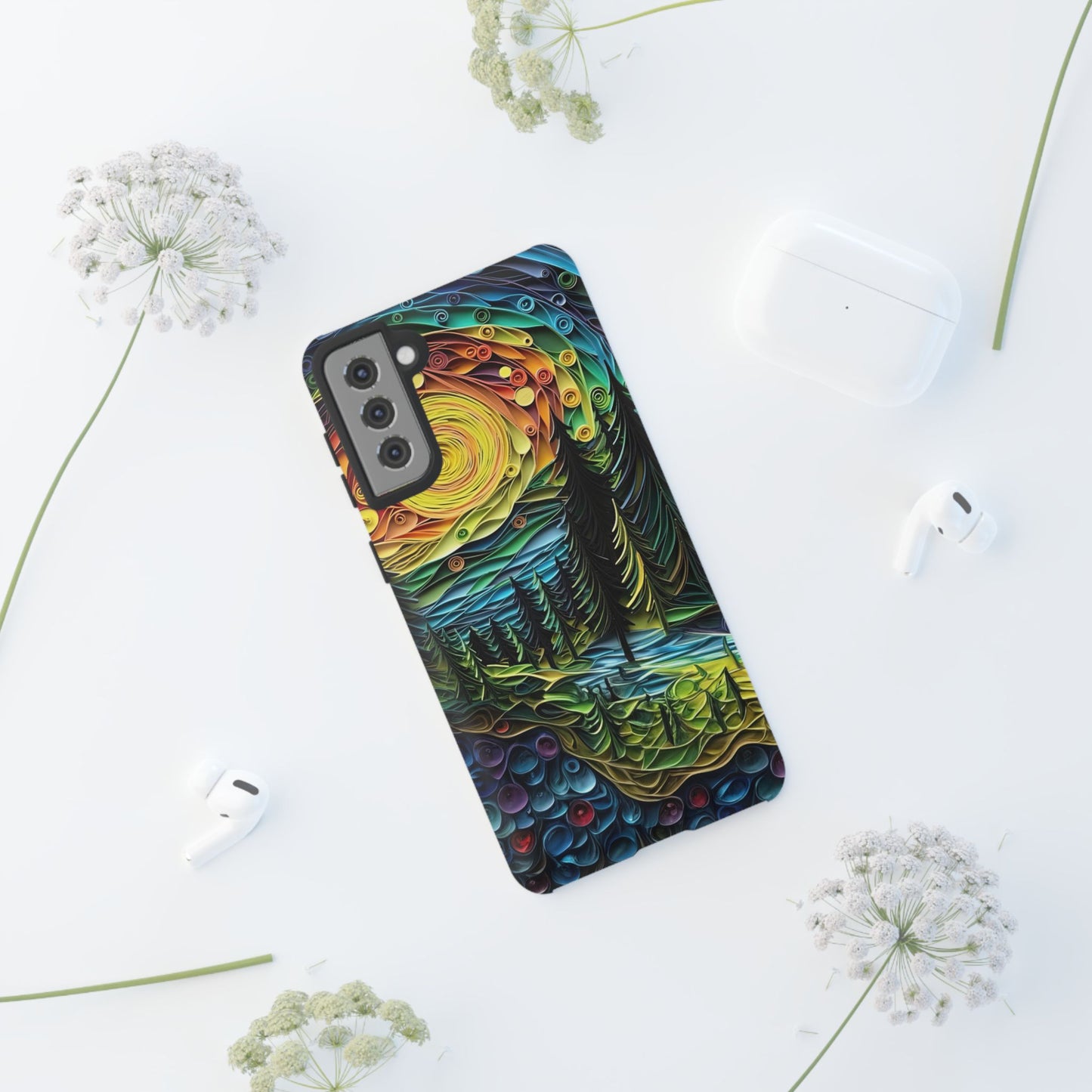 Radiant Forest Sunset Samsung Galaxy Case – Artistic Landscape Design