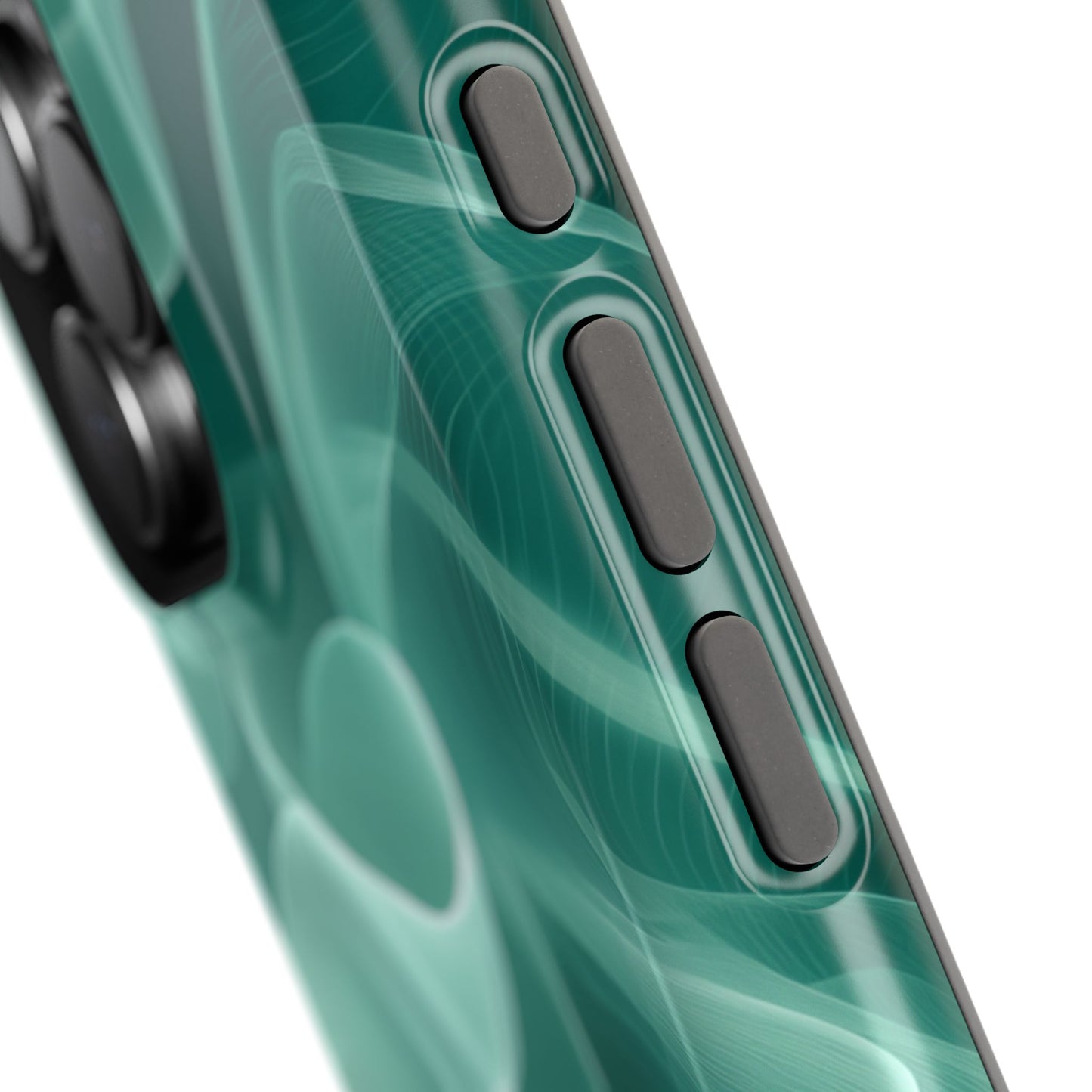 Emerald Flow MagSafe iPhone Case – Translucent Green Fabric-Inspired Design