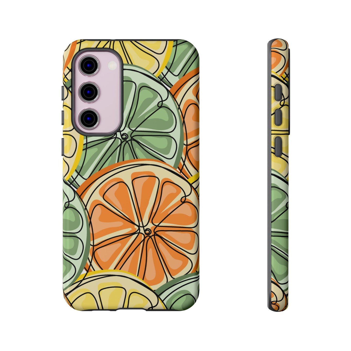 Citrus Zest Tough Samsung Galaxy Case – Bold Lime, Lemon, and Orange Design, Shockproof Protection - BOGO Cases