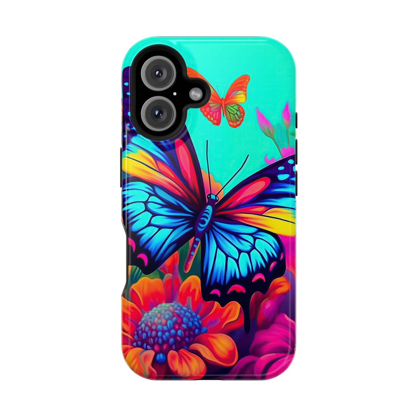 Vivid Butterfly & Floral Burst - MagSafe iPhone Case