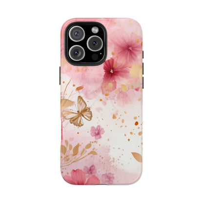 Blush Pink Floral Butterfly - iPhone Case