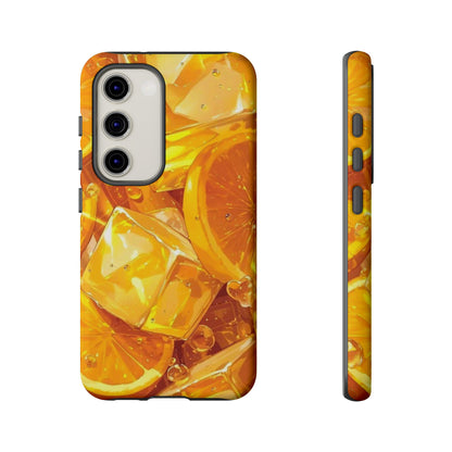 Citrus Splash Samsung Galaxy  Case – Bright Orange Slices & Ice, Dual-Layer Protection