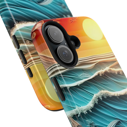 Tropical Sunset Paper Art Ocean – iPhone Series Case