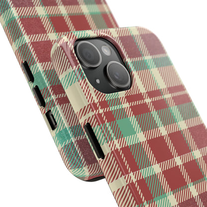 Red & Cream Vintage Plaid – Durable & Stylish iPhone Case