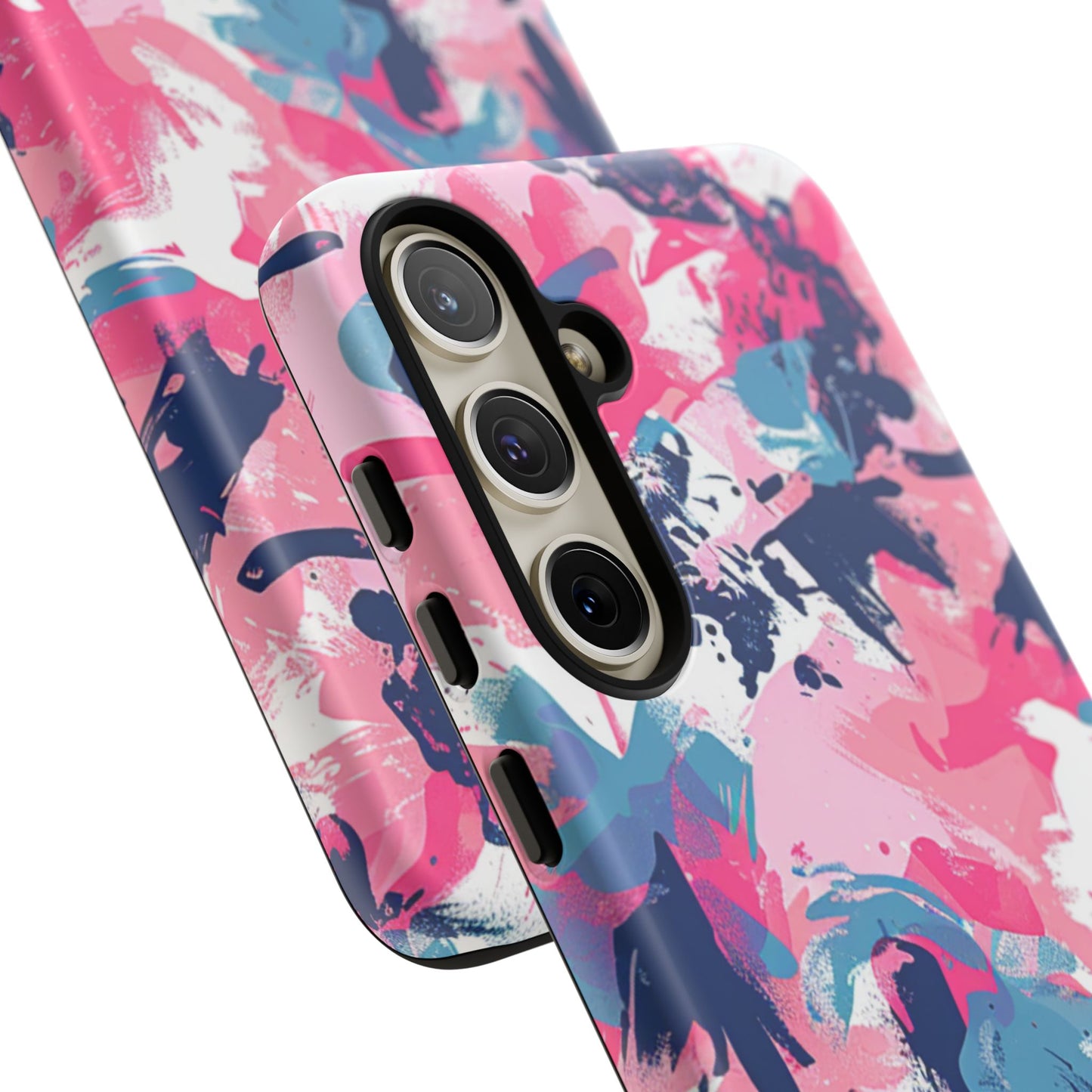 Vibrant Pink & Navy Abstract Splash – Samsung Galaxy Case