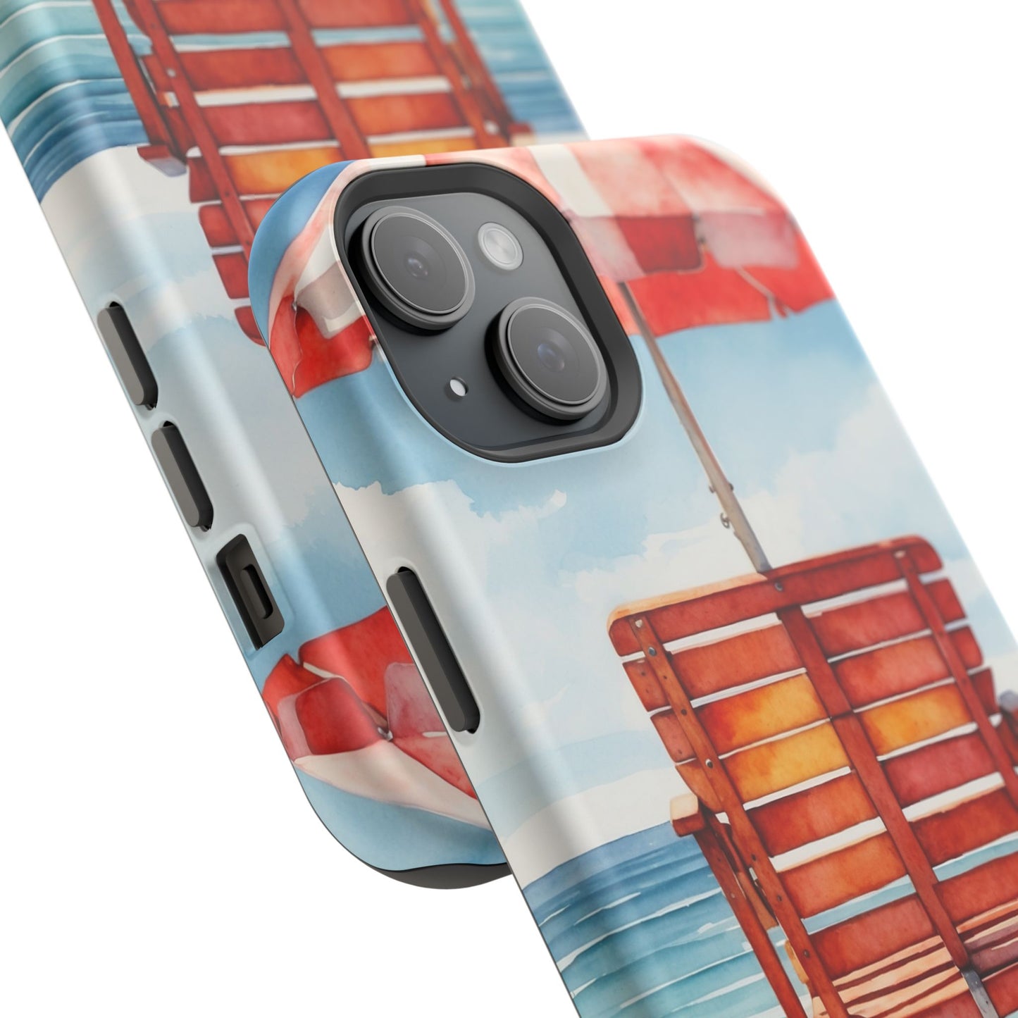 Beachfront Sunset Lounge MagSafe iPhone Case – Rearview Edition