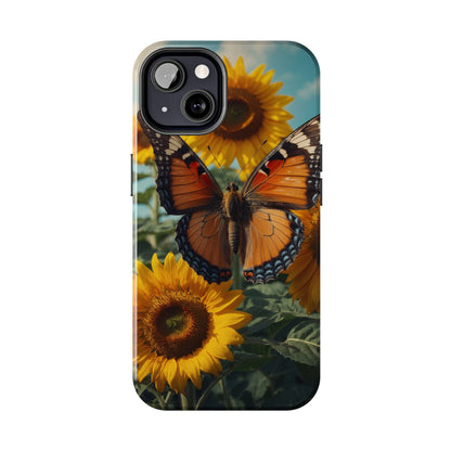 Vibrant Butterfly & Sunflower – iPhone Case