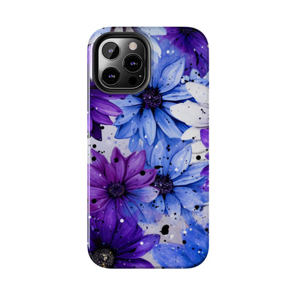 Vibrant Purple & Blue Floral Splash - iPhone Series Case