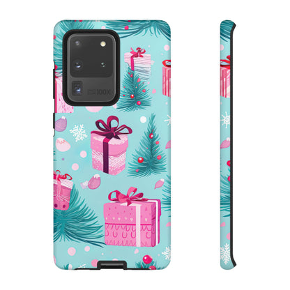 Festive Pink Christmas Gifts and Evergreen Samsung Galaxy Case – Holiday Theme, Protective Cover