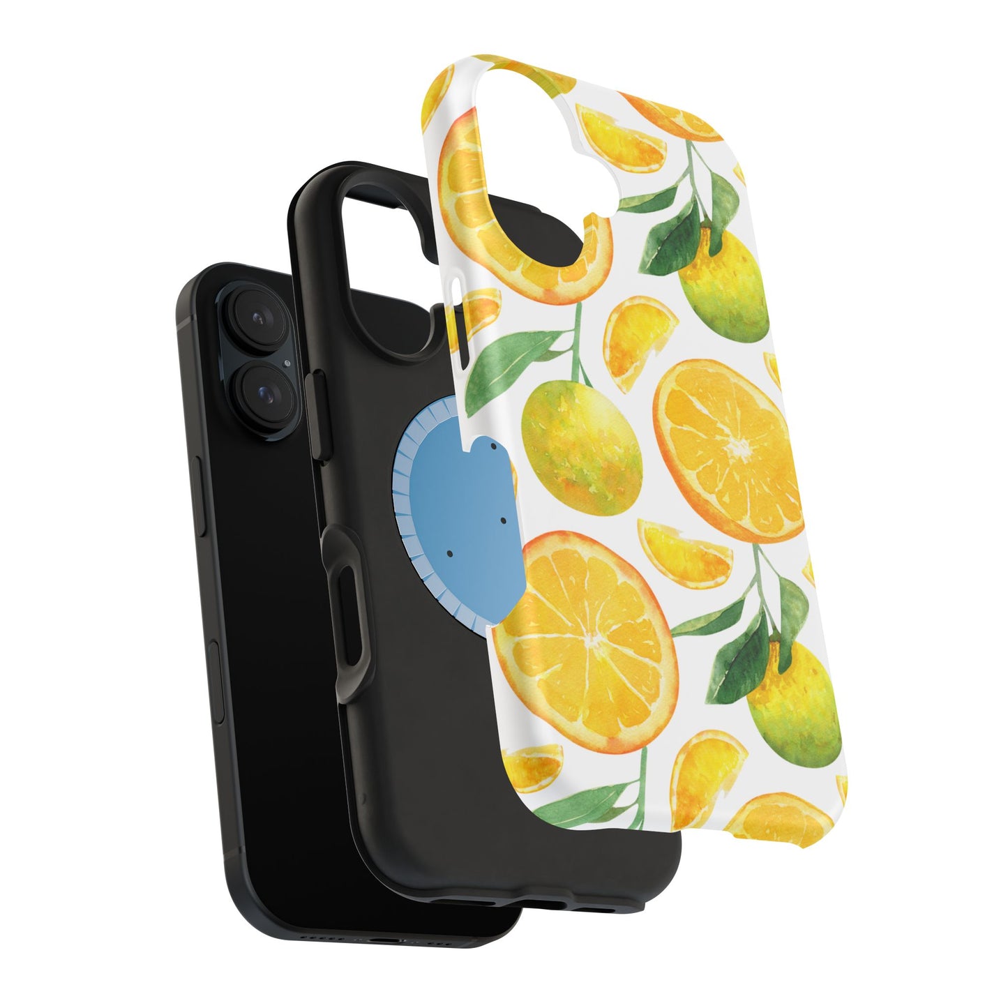 Sunny Citrus Grove Tough MagSafe iPhone Case – Watercolor Orange Design, Dual-Layer Protection