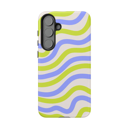 Neon Wave Samsung Galaxy Case – Bold Dual-Layer Protection with 70s-Inspired Vibe
