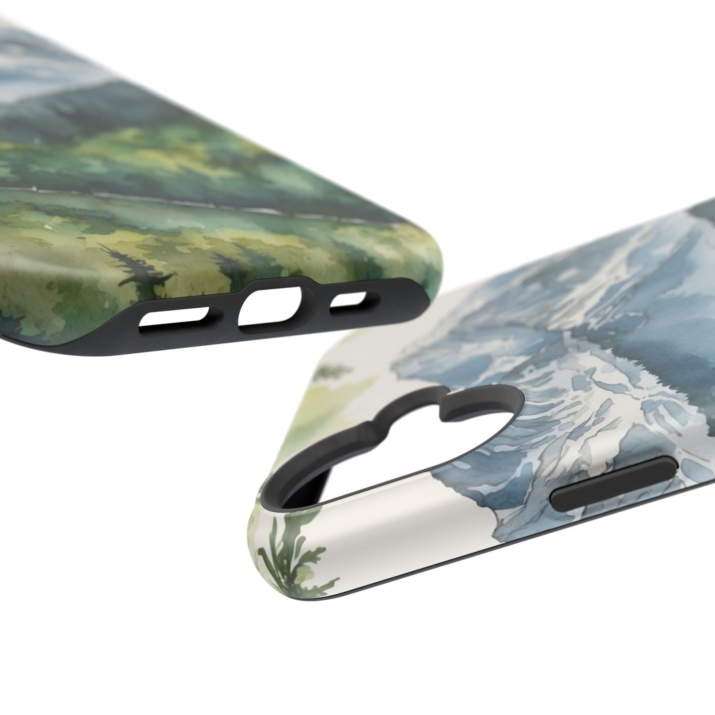 Watercolor Alpine Mountainscape - MagSafe iPhone Case