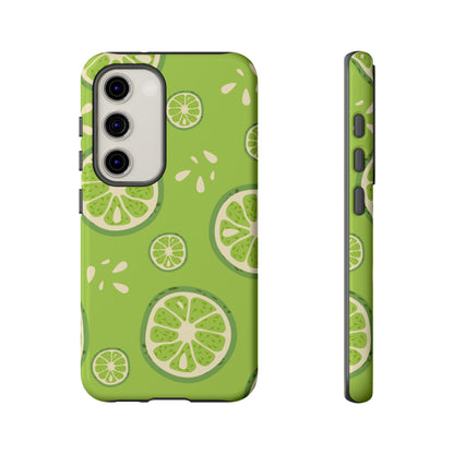 Zesty Lime Splash Tough Samsung Galaxy Case – Fresh Citrus Design, Dual - Layer Protection - BOGO Cases