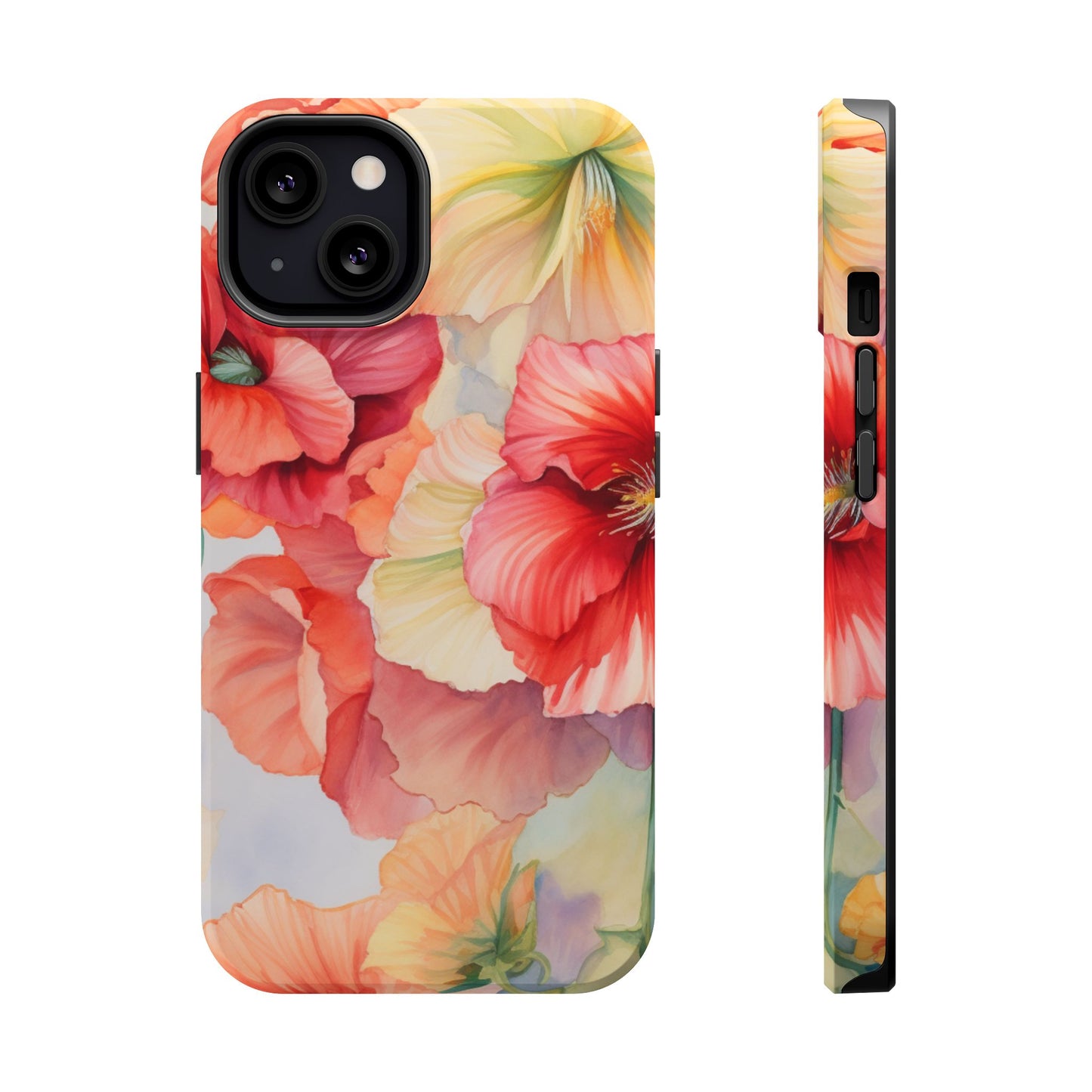 Gumamela Blush Pink Watercolor Floral – MagSafe Compatible iPhone Case