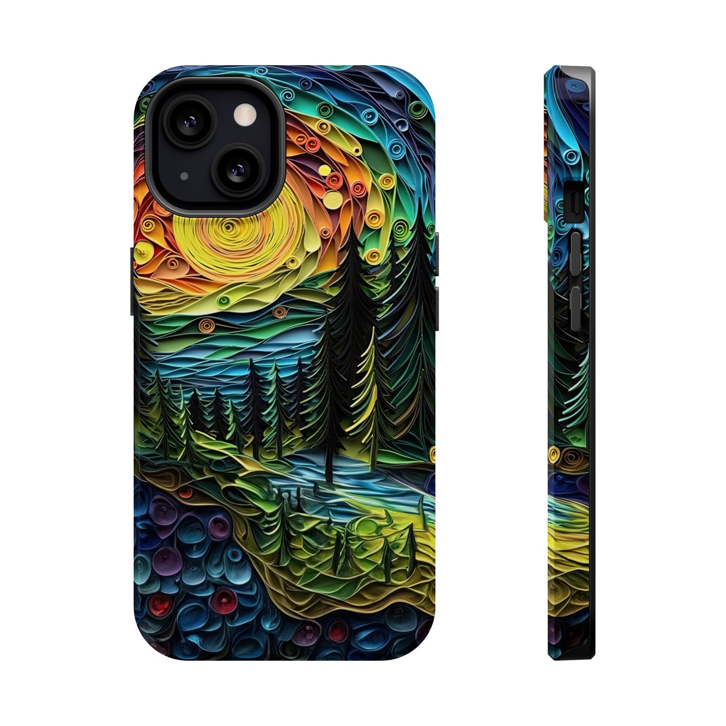 Radiant Forest Sunset MagSafe iPhone Case – Artistic Landscape Design