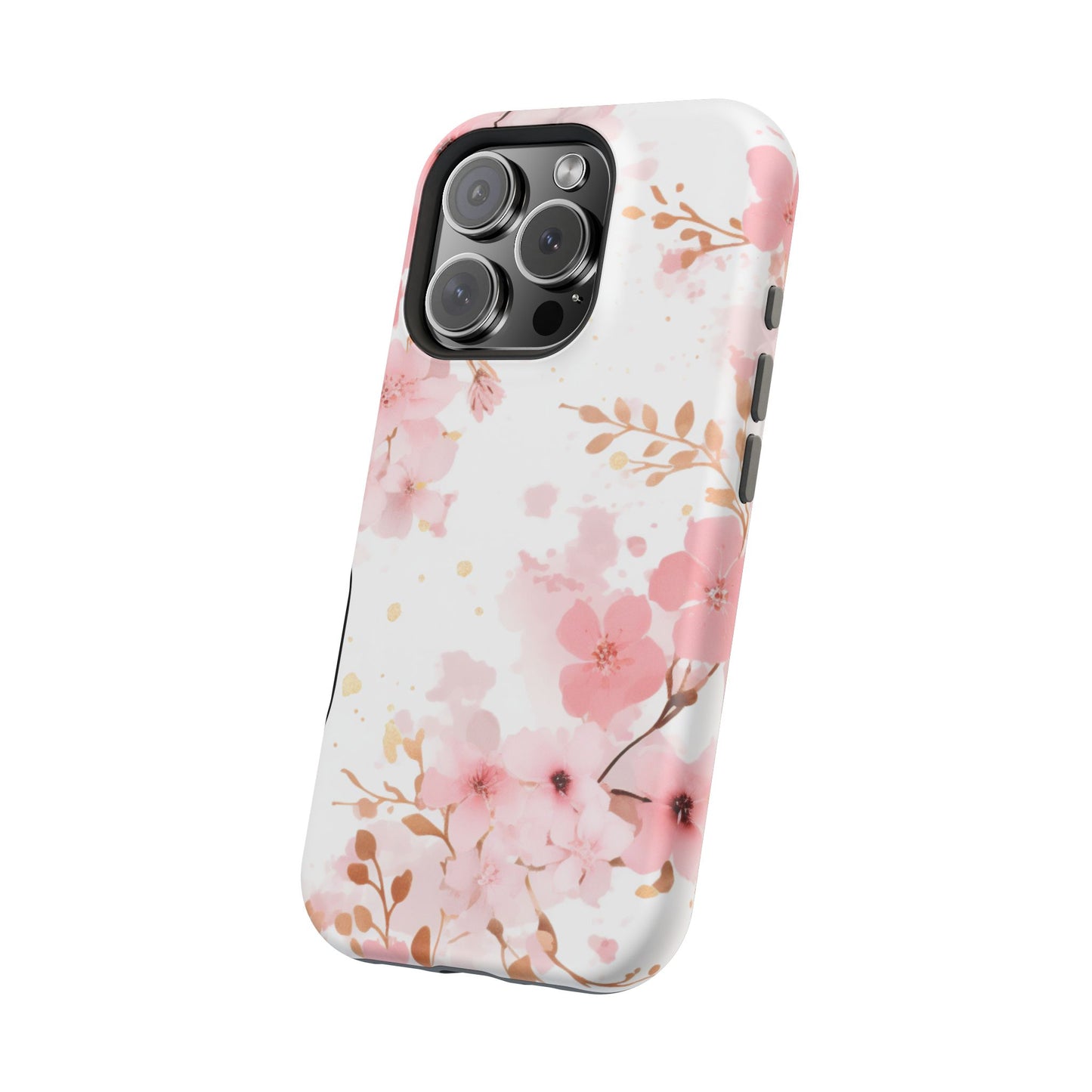 Soft Pink Cherry Blossom MagSafe Case – Floral Elegance with Wireless Charging