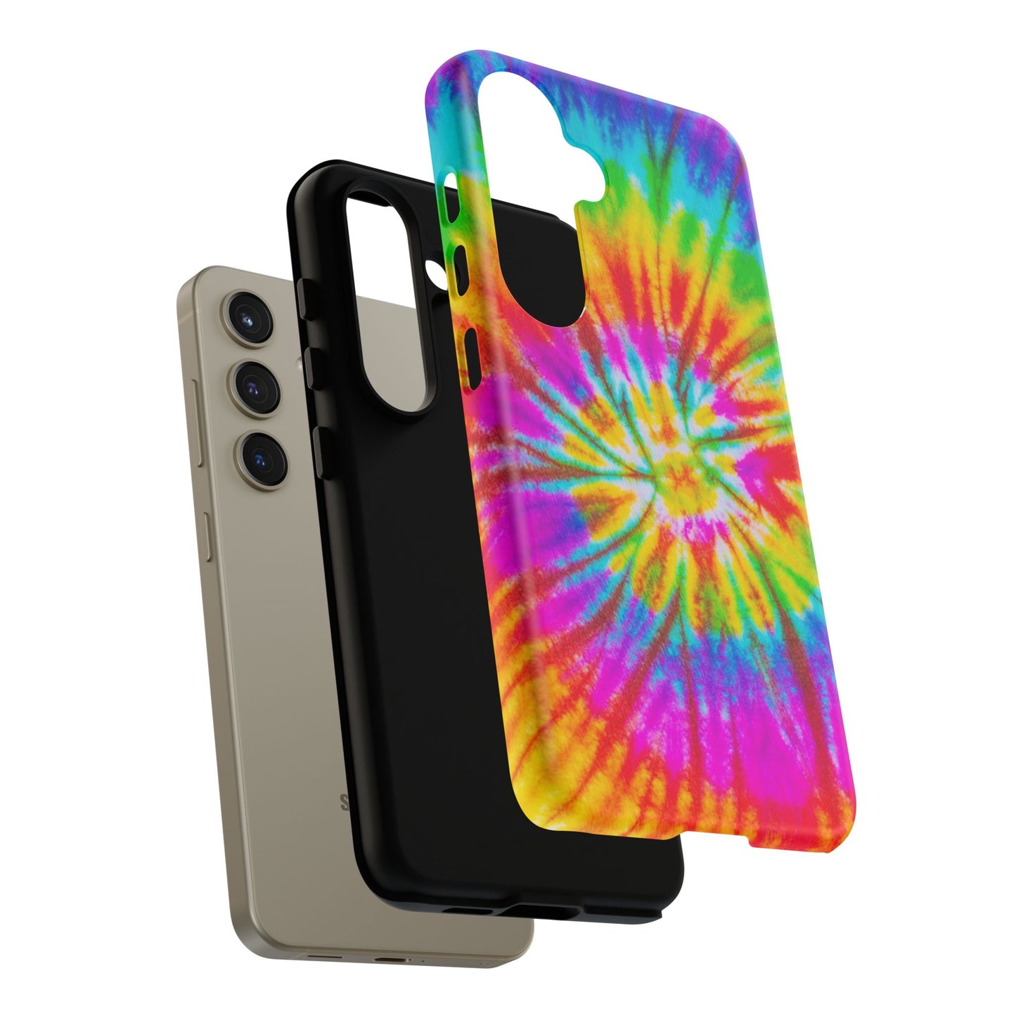 Vibrant Rainbow Spiral Tie-Dye Samsung Galaxy Case – Bold & Retro Style