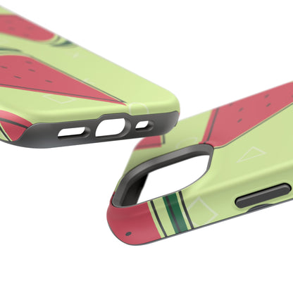 Watermelon Slice MagSafe iPhone Case – Fresh & Fun Design with Retro Geometric Pattern