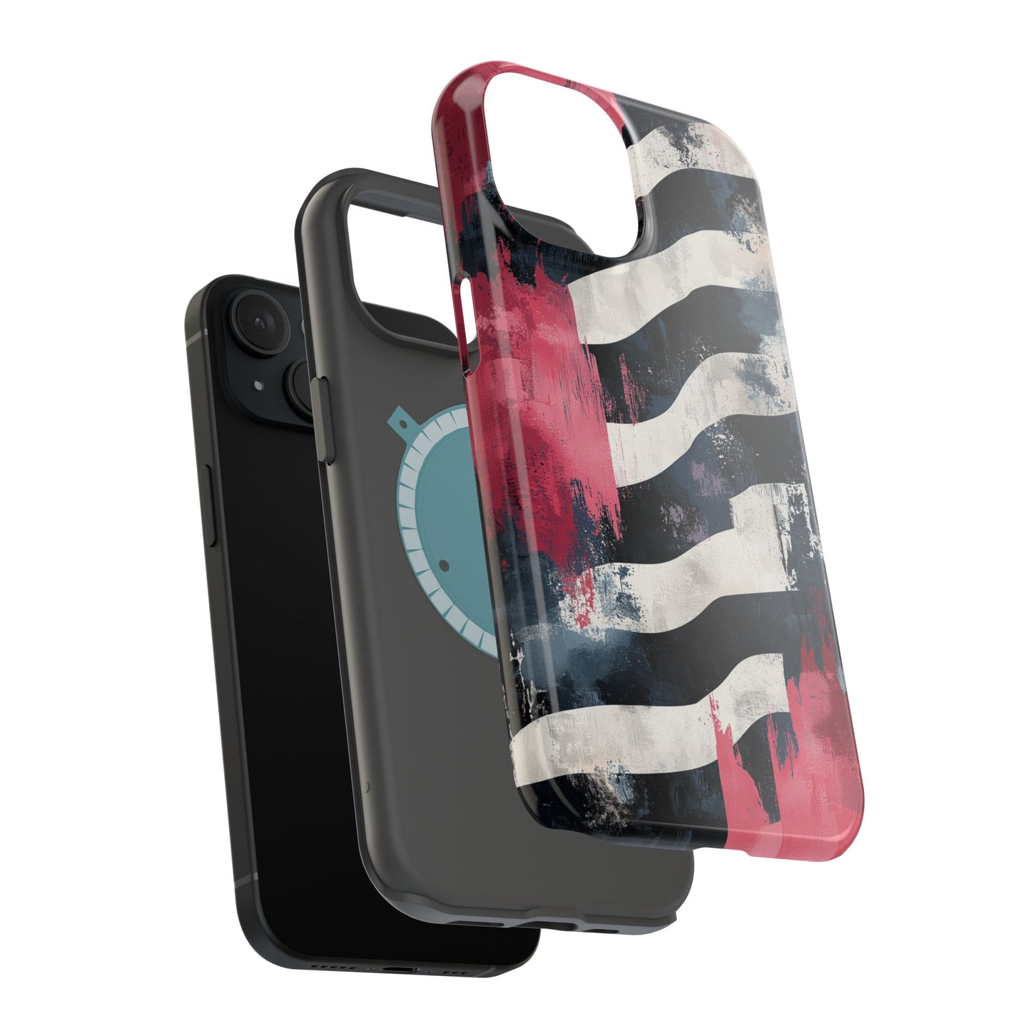 MagSafe iPhone Case: Blood Zebra – Bold Red & Black Pattern