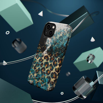 Turquoise Paisley Cowhide Leopard - MagSafe iPhone Series Case