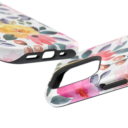 Blossoming Beauty – MagSafe Case with Pastel Floral Watercolor Design