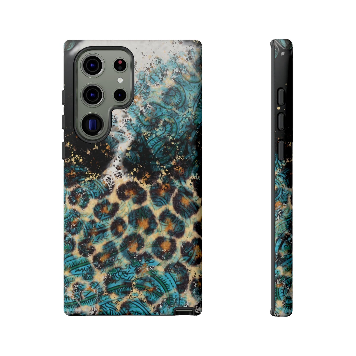 Turquoise Paisley Cowhide Leopard - Samsung Galaxy Series Case