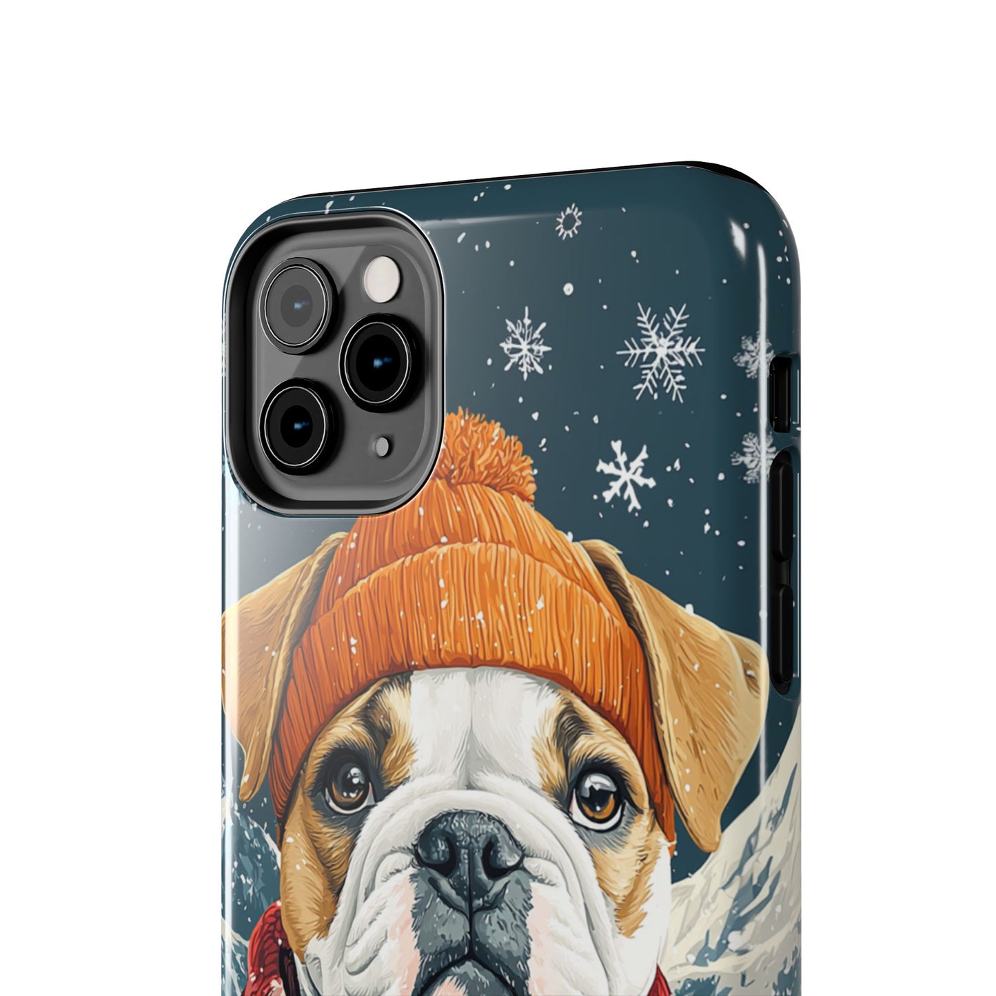 Cozy French Bulldog iPhone Case – Rustic Fireplace Protective Cover