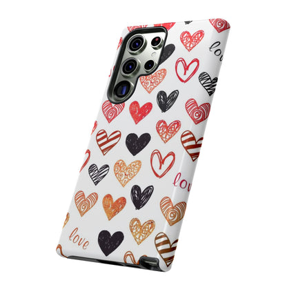 Samsung Galaxy Case: Hand-Drawn Hearts & Love