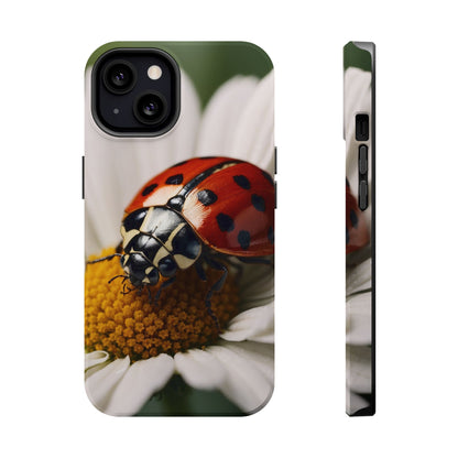 MagSafe iPhone Case: Ladybug on White Daisy