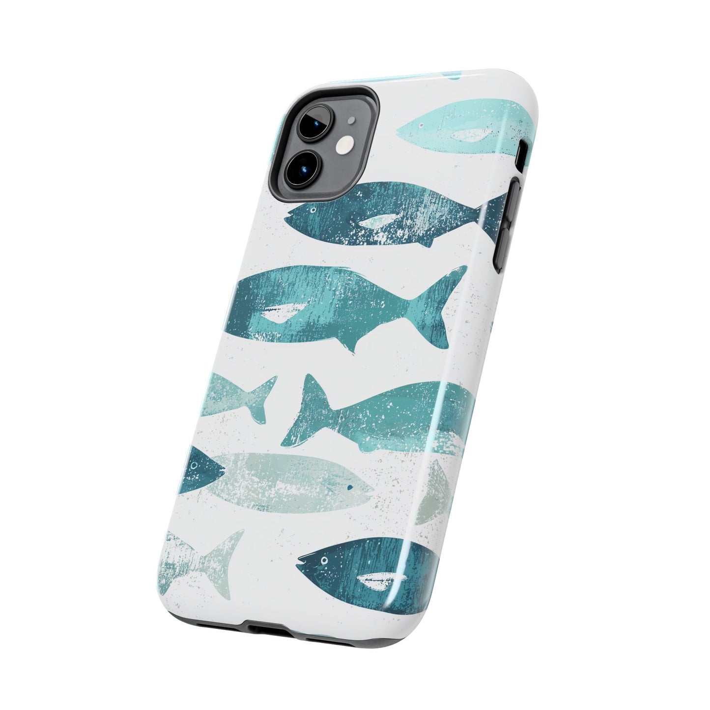 Vintage Blue Fish Print - iPhone Series Case