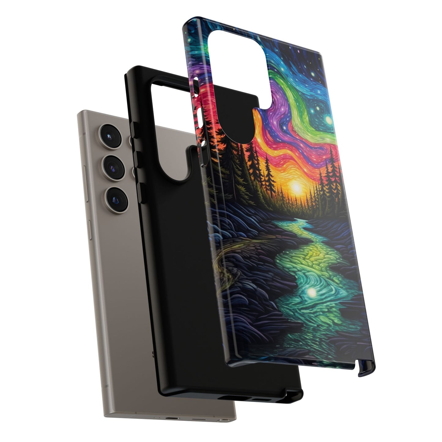 Celestial Nightscape Samsung Galaxy Case – Vibrant River and Starry Sky Design