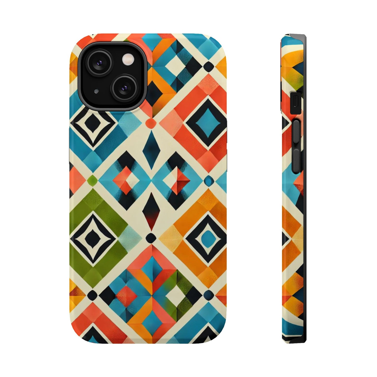 Harlequin Geometric MagSafe iPhone Case - Vibrant Abstract Protective Cover