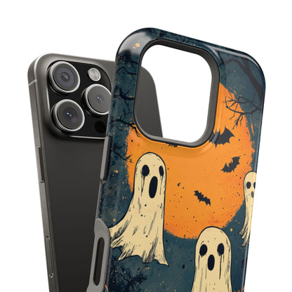 Haunted Ghosts & Full Moon MagSafe iPhone Case – Spooky Halloween Design